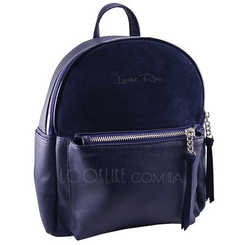 Фото Городской рюкзак ТМ Lucherino,Замшевый с лаковым ободком, синий № 1