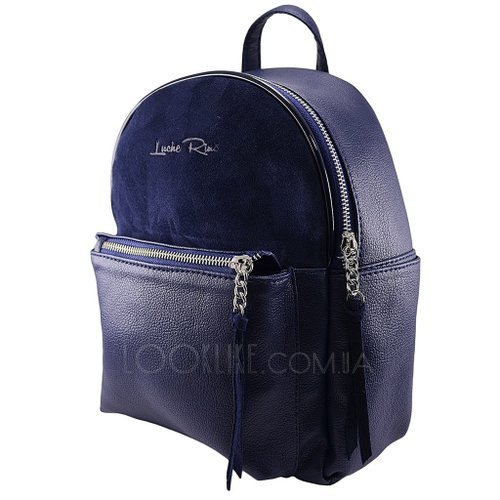Фото Городской рюкзак ТМ Lucherino,Замшевый с лаковым ободком, синий № 2