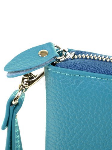 Фото Жіночий шкіряний гаманець-клатч W38 l-blue № 2