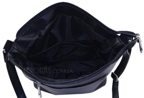 Фото Замшева сумка модель 377 чорна зі сріблом № 4