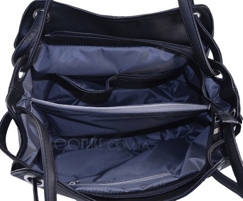 Фото Сумка мешок модель 368 черного цвета с матовой текстурой № 2