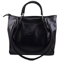 Женская деловая сумка ТМ Lucherino Черная с двумя ручками, черная