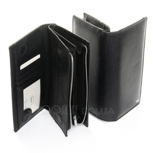 Фото Черный кожаный кошелек модель DR. BOND WMB-3M black color № 3