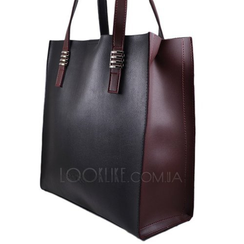 Фото Жіноча сумка модель 547 Чорна з бордовим № 3