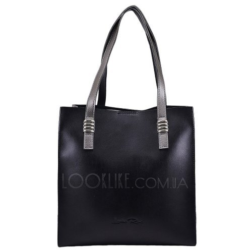 Фото Жіноча сумка екошкіра модель 547 Чорна срібло № 1