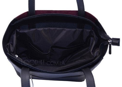 Фото Жіноча сумка модель 518 чорна і бордо № 4