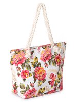 Пляжна сумка модель 2019-2 pink з квітами