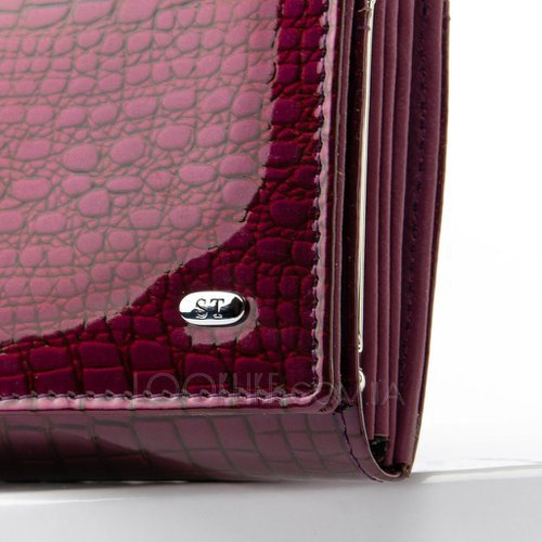 Фото Лаковый кожаный кошелек ST WS-12 purple-red № 2