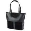 Черная сумка шоппер М225-34/замш