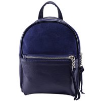 Міський рюкзак ТМ Lucherino, Замш з лаковим обідком, темно-синій