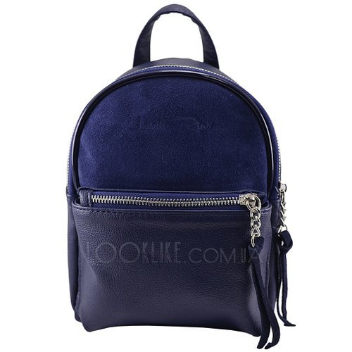 Фото Городской рюкзак ТМ Lucherino, Замш с лаковым ободком, темно-синий № 2
